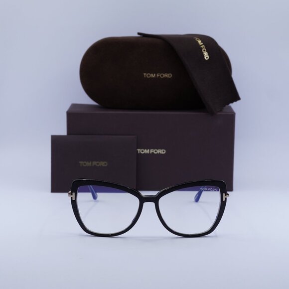 Tom Ford FT5882-B 005 Butterfly Eyeglasses 55mm - Black Gold - Picture 2 of 9